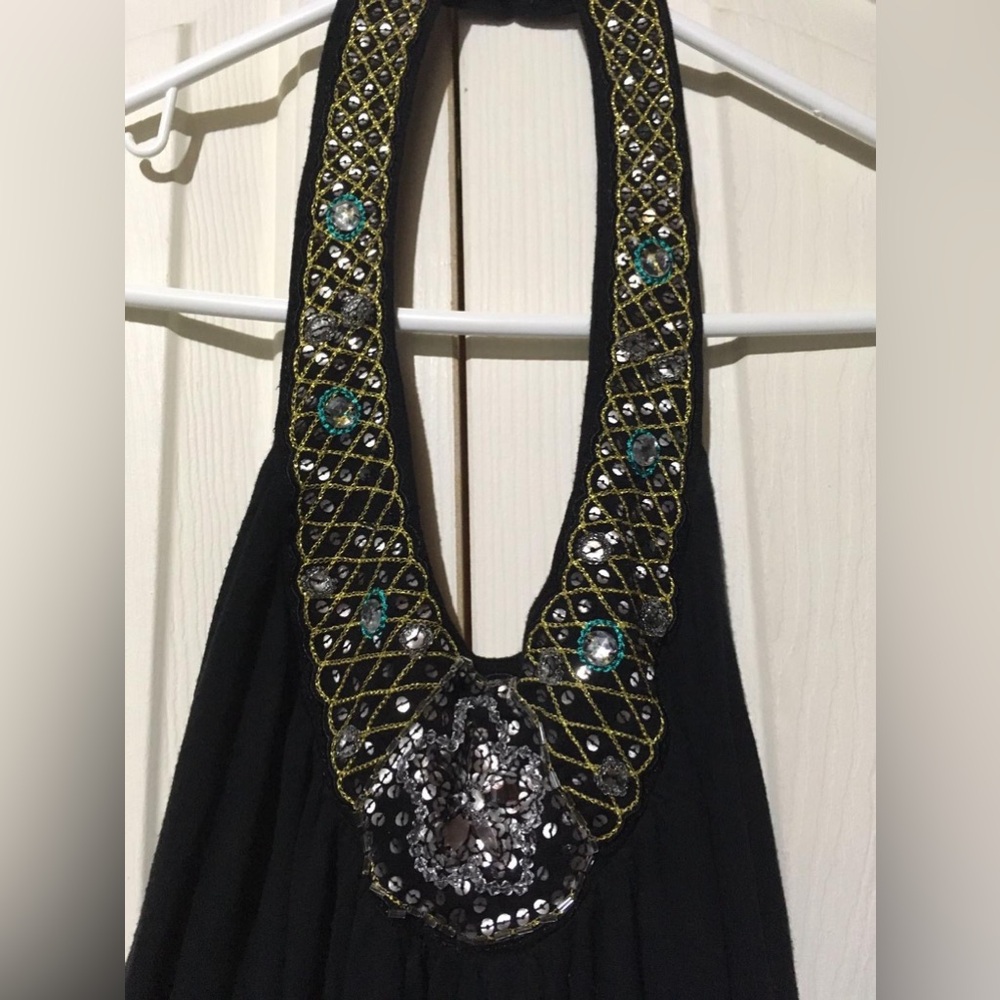 XXL Beautiful Bead Embellished Halter Top